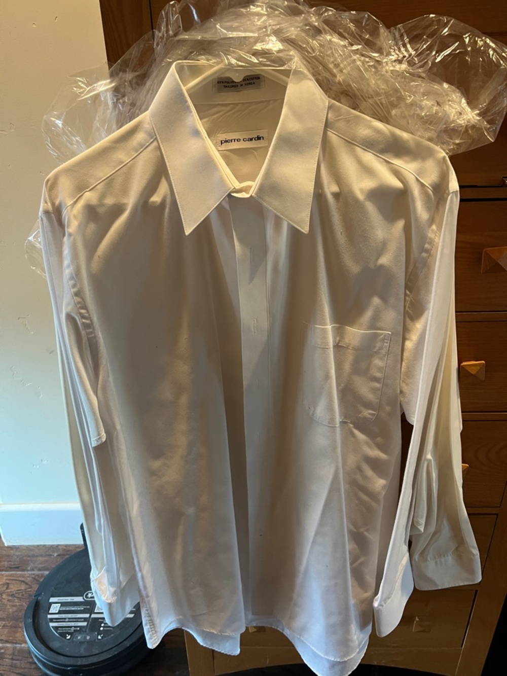 Pierre Cardin Men's Classic White Dress Shirt with Point Collar